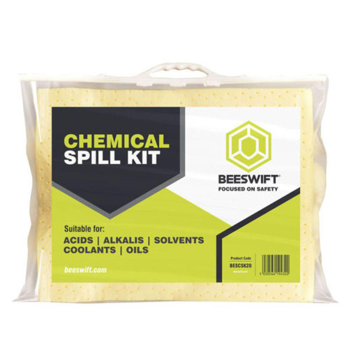 CSP1001 Spill Kit Chemical 20 Litre Yellow In Clip Bag   5030566362958