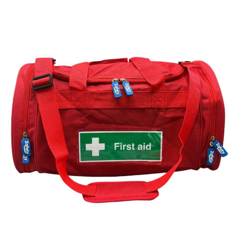 FAK5175RED Large First Aid Bag RED With Shoulder Strap EMPTY 50x28x28cm shoulder strap to the front