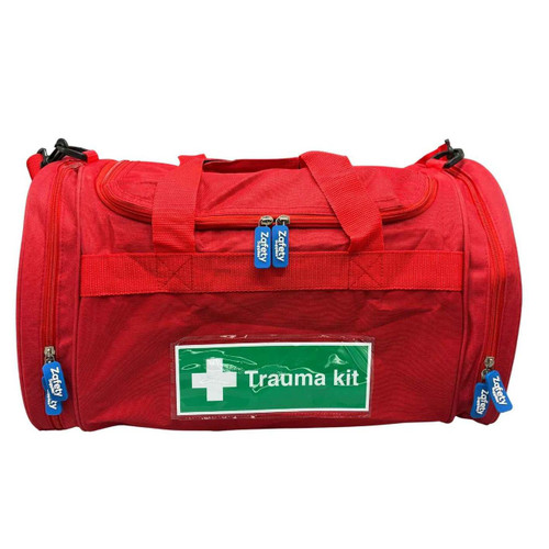 FAK5177 Large Trauma Kit First Aid Bag RED With Shoulder Strap EMPTY 50x28x28cm  Zafety Supplies 