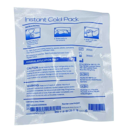 FHC1000P Instant Ice Pack for Treating Bumps Sprains Compact 100g  Zafety Supplies FHC1000