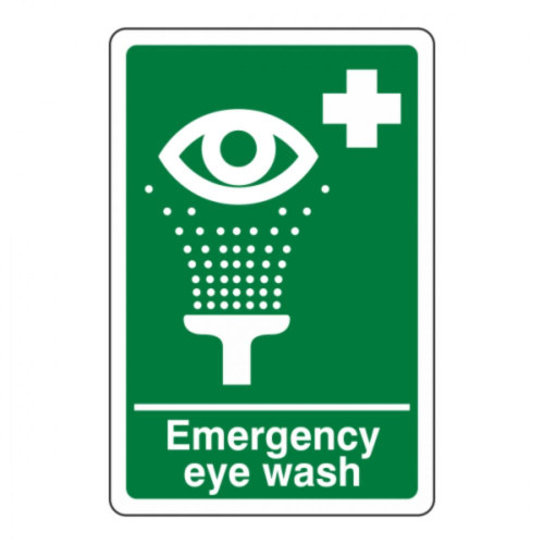 SSN5104R Emergency Eye Wash Sign Rigid 20x30cm  Zafety  SSN5104R Emergency Eye Wash Sign Rigid 20x30cm  Zafety