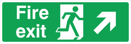 Zafety Fire Exit Right-Up Sign Vinyl 45x15cm