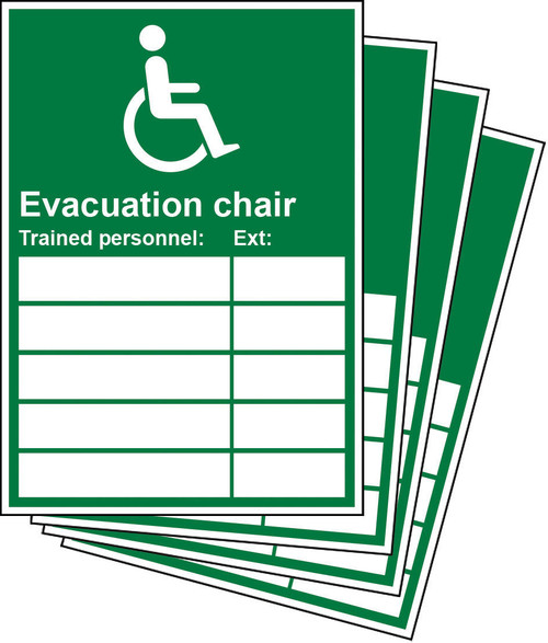 Zafety Evacuation Chair Trained Personnel Updateable Sign With 4 Inserts A5 Zafety Evacuation Chair Trained Personnel Updateable Sign With 4 Inserts A5