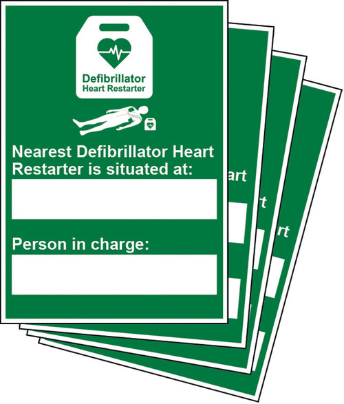 Zafety Nearest AED and Person in Charge Updateable Sign With 4 Inserts Sign A5 Zafety Nearest AED and Person in Charge Updateable Sign With 4 Inserts Sign A5