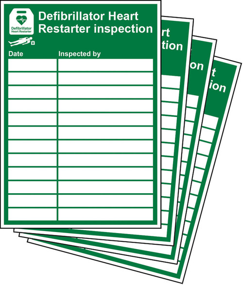 Zafety Defibrillator Inspection Sign Updateable Sign A5 With 4 Inserts Zafety Defibrillator Inspection Sign Updateable Sign A5 With 4 Inserts