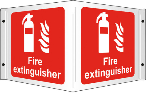 Zafety Fire Extinguisher Rigid 3D Projecting Sign 43x20cm