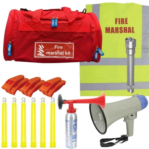 FSQ1010 Fire Marshal Kit in Emergency Red Grab Bag With Shoulder Strap  Zafety Supplies FSQ1010