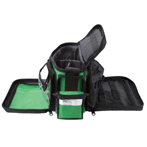 Zafety Large Pro First Aid Medical Bag with Shoulder Strap Empty Green