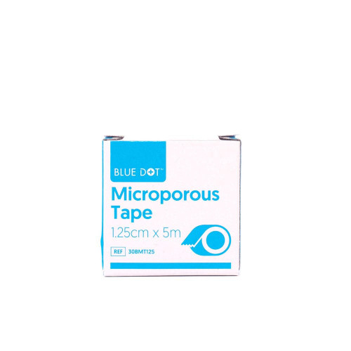 Microporous Medical Tape 1.25cm x 5m Individually Boxed or Blue Dot Microporous Medical Tape 1.25cm x 5m Individually Boxed or Blue Dot
