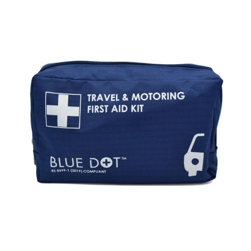 Travel and Motoring First Aid Kit Cars and Vans in Blue Soft Bag BS8599 Compliant