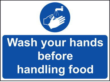 Wash Your Hands Before Handling Food Sign Vinyl 20x15cm