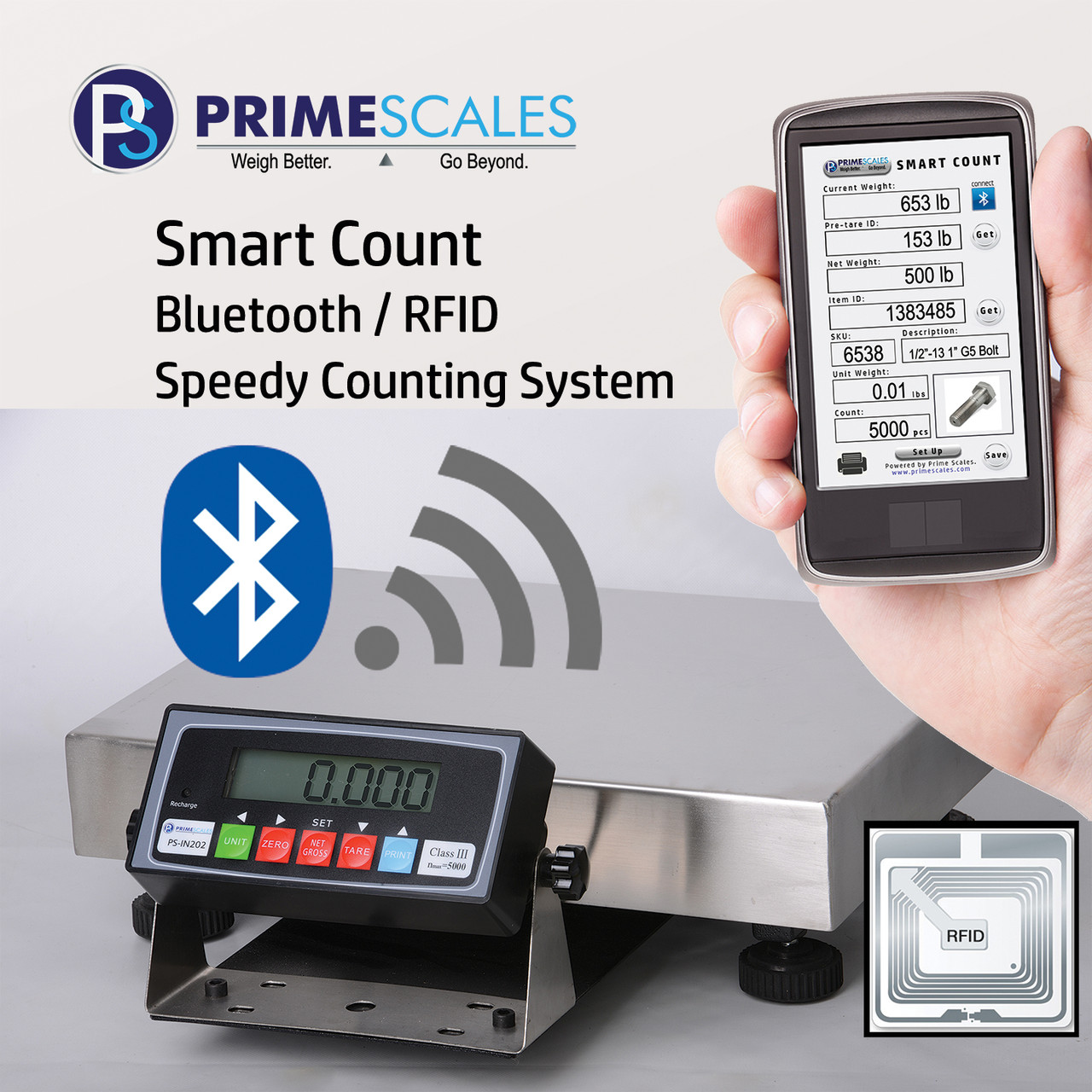 Smart Count Bluetooth / RFID Speedy Counting System - Prime Scales