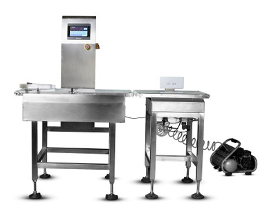 Dynamic In-Line Checkweigher System with Pneumatic Pushing Arm