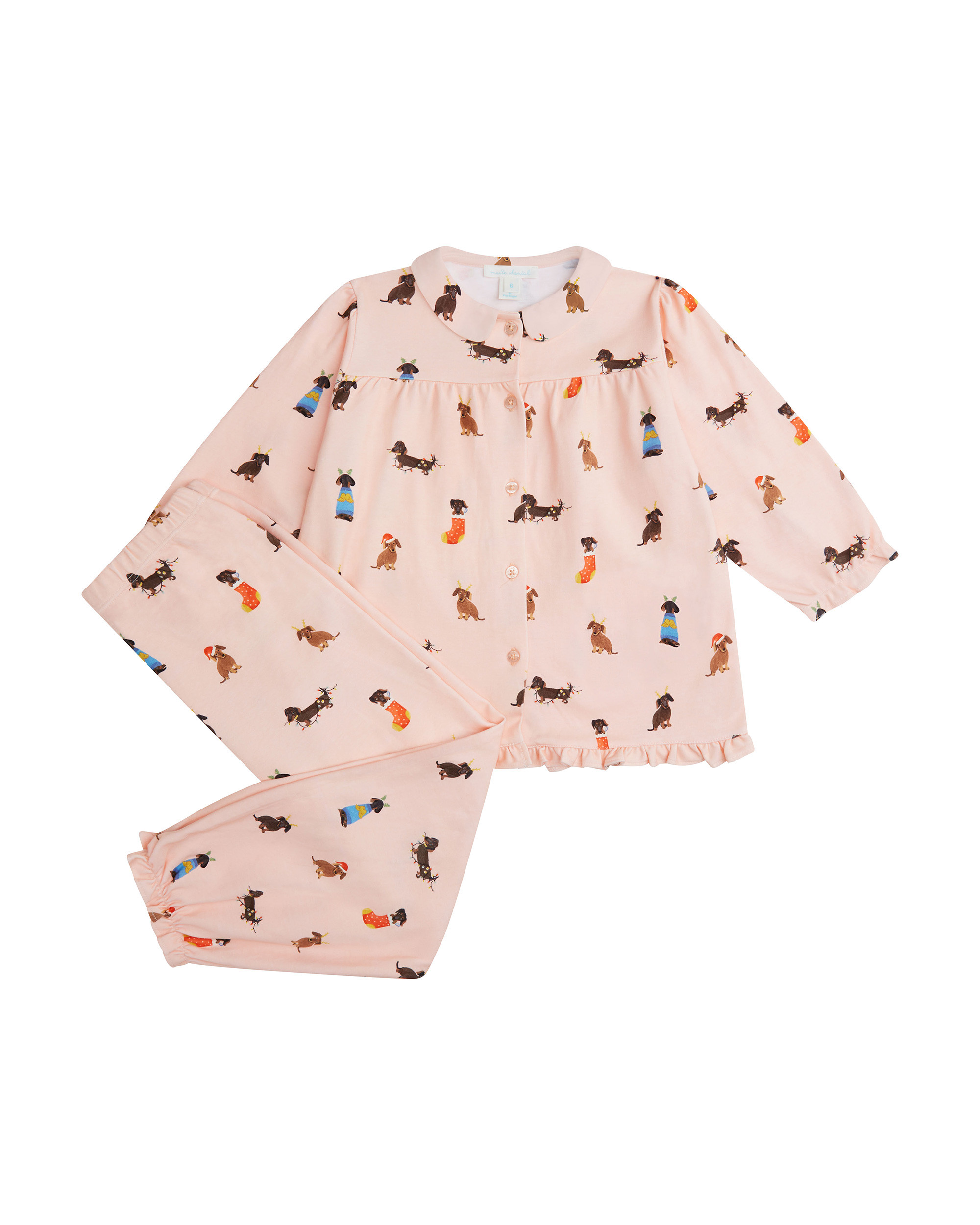 Christmas Dogs Pyjamas - Child Pink | Marie-Chantal