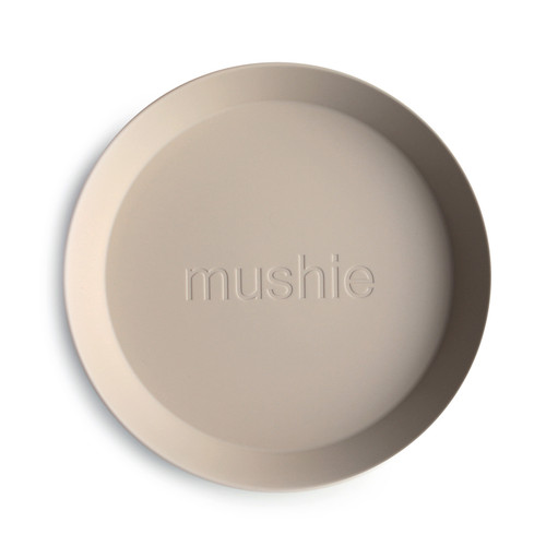 Mushie Round Dinner Plates - Set of 2 Vanilla