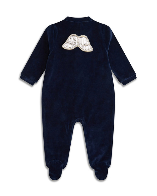 Our bestselling Angel Wing sleepsuit is now available in Navy Velour, with our classic silver wing detail. This iconic piece is made from a super soft cotton blend velour. Presented in our exclusive Marie-Chantal gift box, this makes an ideal gift for newborns right through to 18 months.