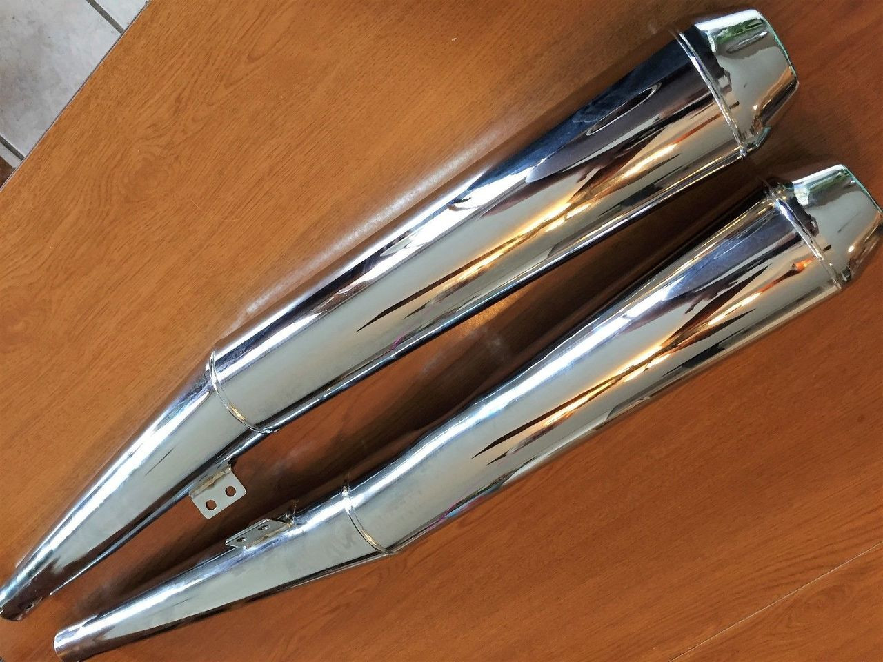 CHROME MUFFLERS 38+40MM PIPES- 18121233210