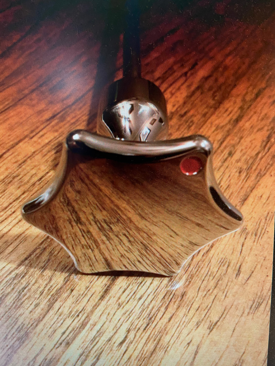 CHROME STEERING DAMPER KNOB RED DOT - 31422000049