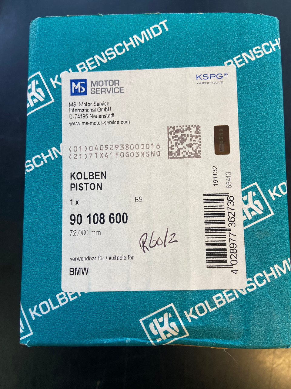 (1) R60/2 PISTON  72MM STANDARD SIZE - 11250012267-2