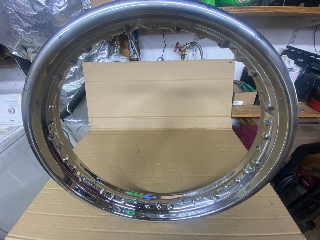 #2 NOS CHROME WHEEL 2:15X18 40 SPOKE X2- 36314038217