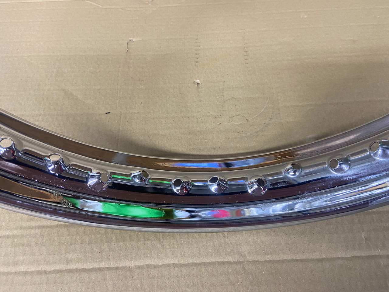 #2 NOS CHROME WHEEL 2:15X18 40 SPOKE X2- 36314038217