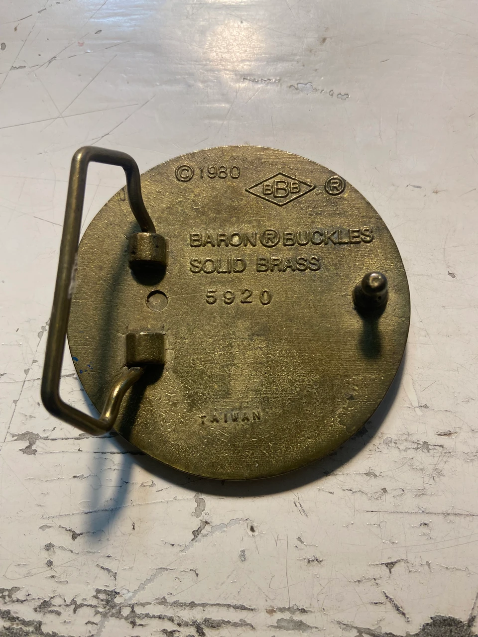 BELT BUCKLE BMW SOLID BRASS BARON BUCKLE
