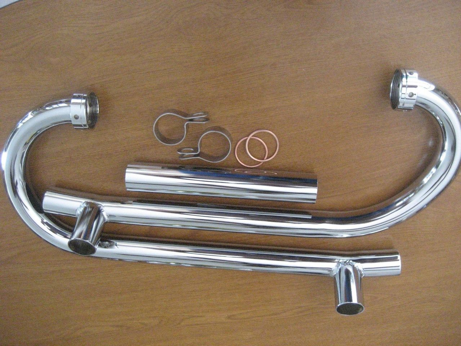 VINTAGE BMW R50/2 R50 NEW PAIR OF BEAUTIFUL CHROME EXHAUST HEAD PIPE PACKAGE - 18 11 4 090 048+9
