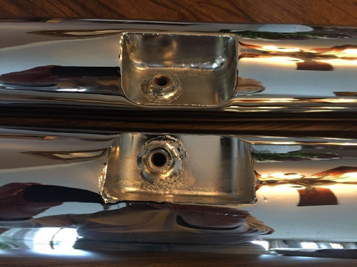 PAIR OF SEAMED CHROME TORPEDO MUFFLERS W/CUT-OUT - 18124090003