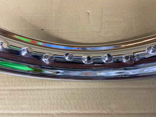 NOS #1 CHROME WHEEL 2:15X18 40 SPOKE X2- 36314038217