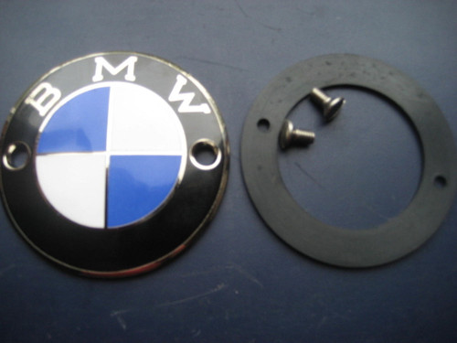 2 ENAMEL TANK BADGE EMBLEM W/RUBBER GASKET+SCREWS - 51140035269