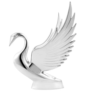 48000 Chrome Deluxe Swan with Windrider Wings Hood Ornament