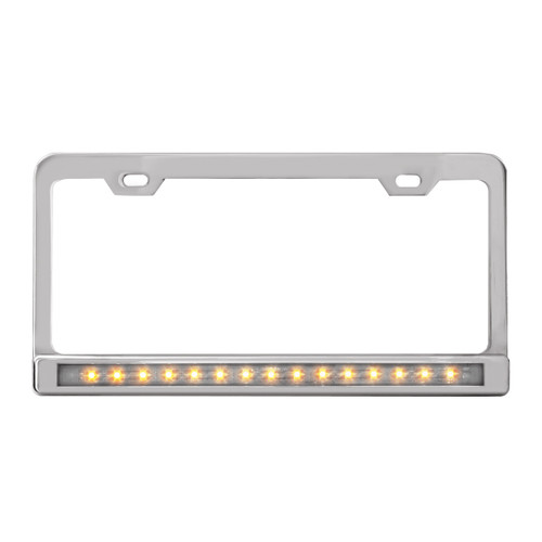 60451 License Plate Frame w/ 2 Holes, 12" LED & Chrome Plastic Bezel