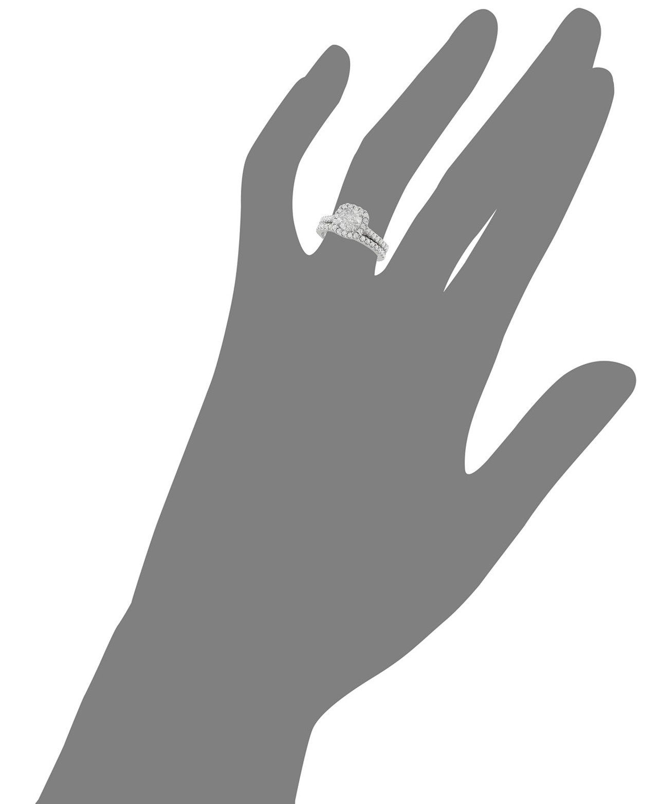 2 ct Cushion Halo Diamond Engagement Ring Matching Wedding Set 14k ...