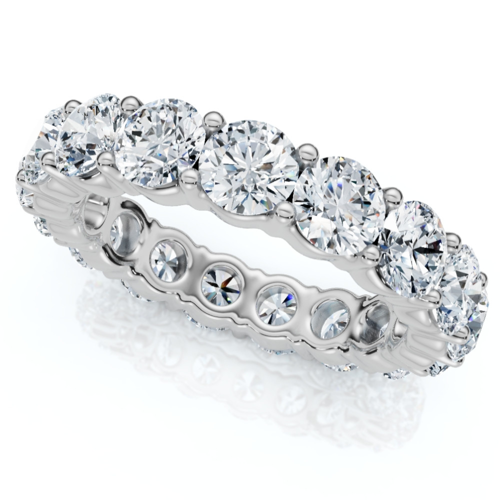 4Ct Diamond Eternity Wedding Ring Lab Grown Diamonds 14k White Gold (G-H, VS2-SI1)