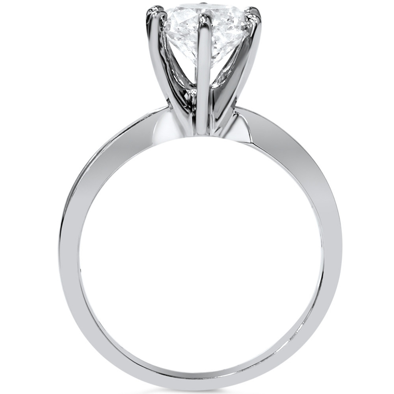 2ct Solitaire Moissanite Engagement Ring 14k White Gold (G-H, VVS)