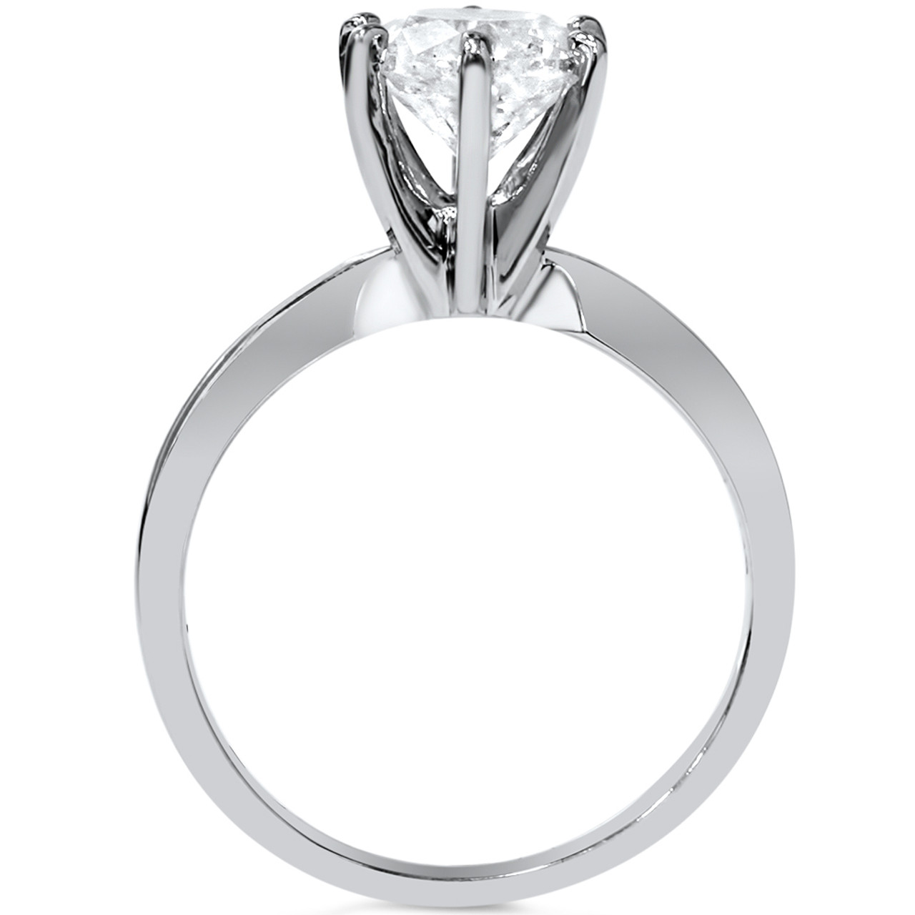 2ct Solitaire Moissanite Engagement Ring 14k White Gold