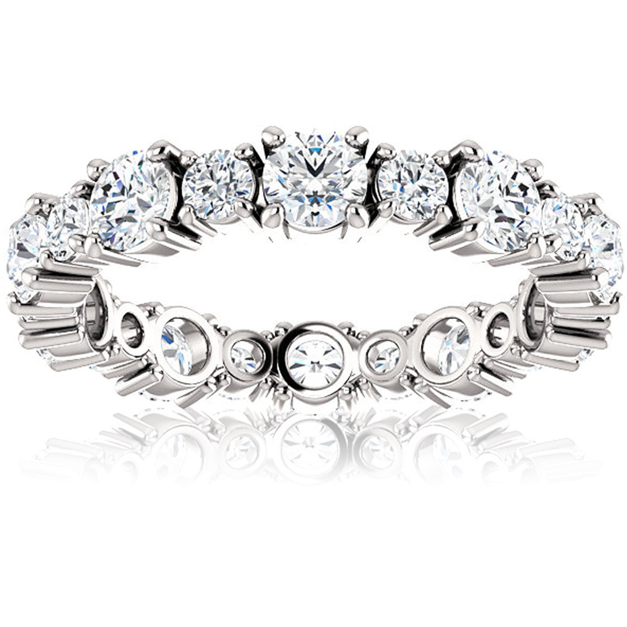 2 3/4 Ct Diamond Eternity Ring 14k White Gold Womens Anniversary Wedding Band (H-I, I1) 2 3/4 Ct Diamond Eternity Ring 14k White Gold Womens Anniversary Wedding Band (H-I, I1)