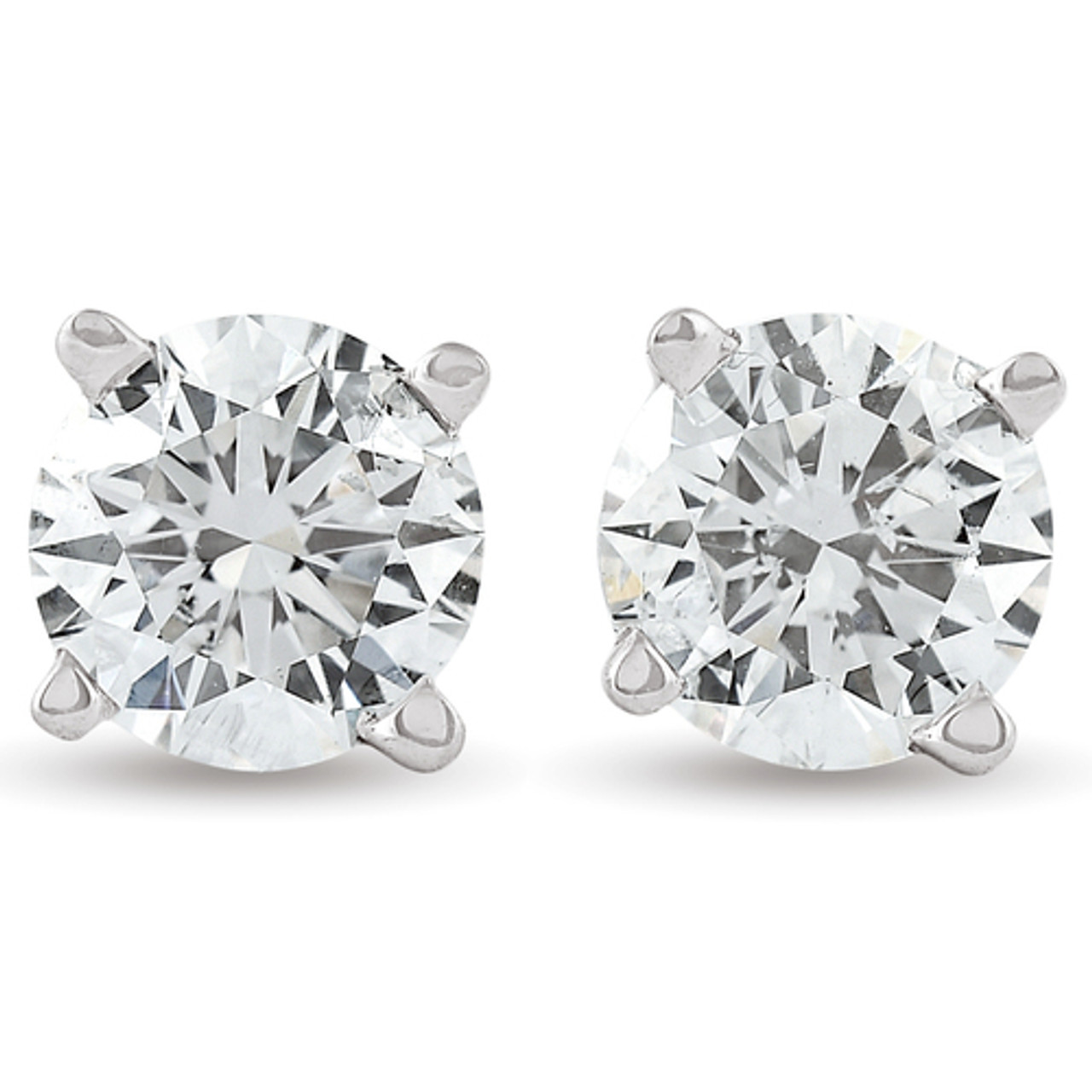 Luxury 1ct diamond earrings in white gold  KLENOTA