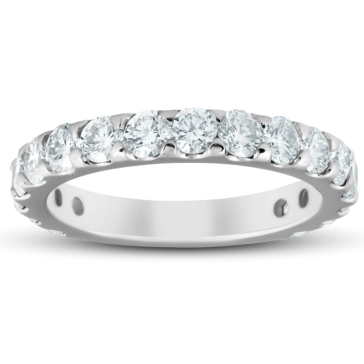 1.90 Ct Diamond Wedding Ring 10k White Gold (H-I, I1)