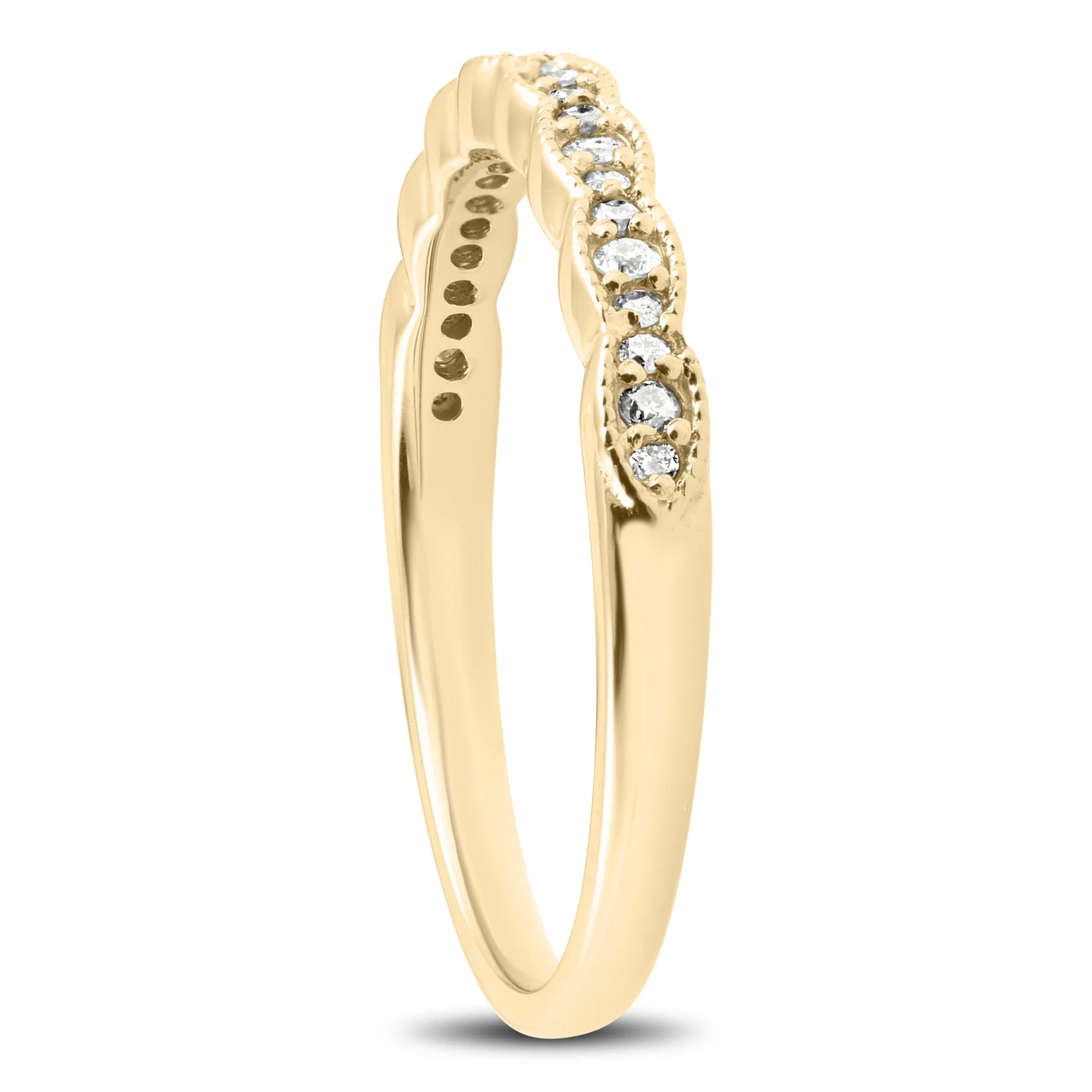 1/4 cttw Diamond Stackable Womens Wedding Ring 14k Yellow Gold (I-J, I2-I3)