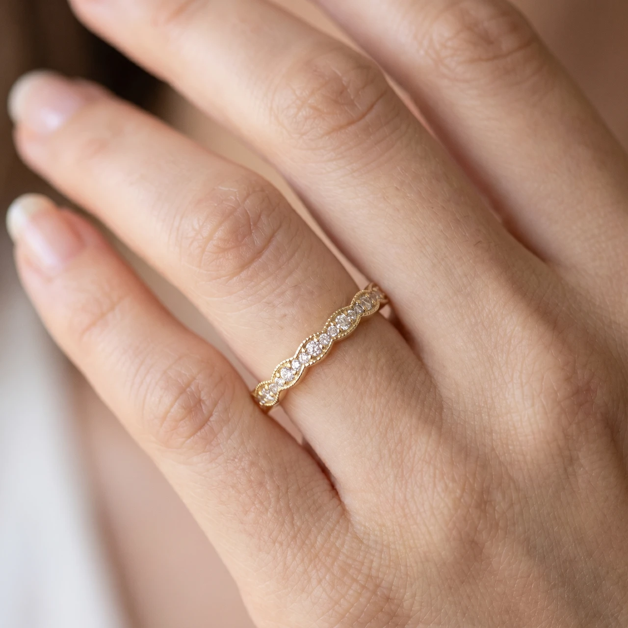 1/4 cttw Diamond Stackable Womens Wedding Ring 14k Yellow Gold (I-J, I2-I3)