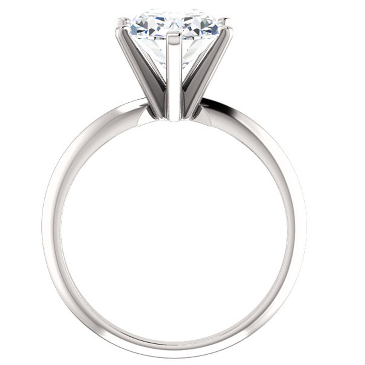 Pompeii3 2 ct Oval Moissanite Solitaire Engagement Ring 14K White Gold - Size 7