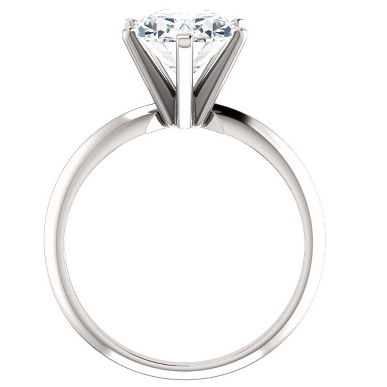 2 Ct Oval Moissanite Solitaire Engagement Ring 14k White Gold (H-I, VVS)