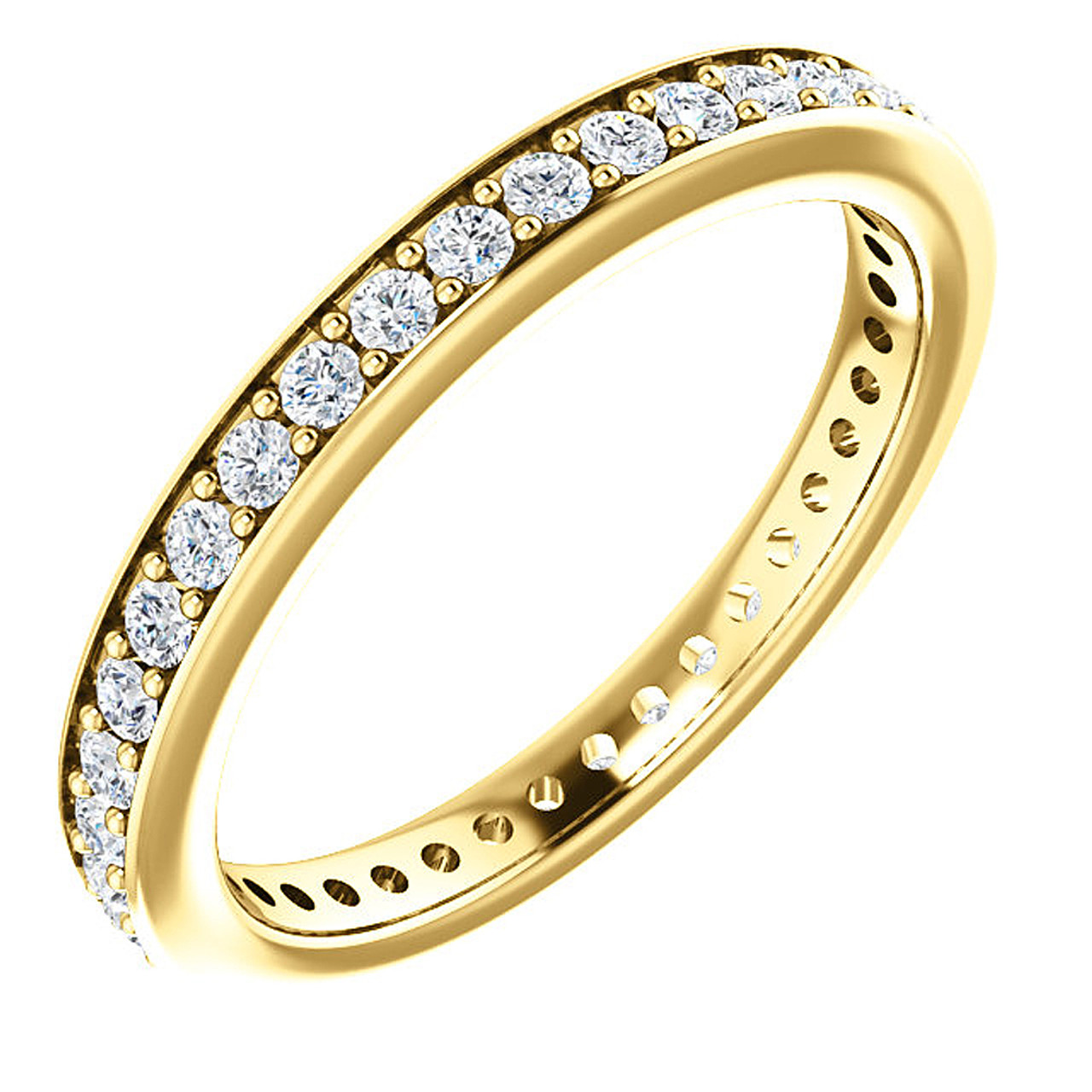 1/2 Ct Diamond Eternity Ring Womens Wedding Band 14k Yellow Gold EX3 ...