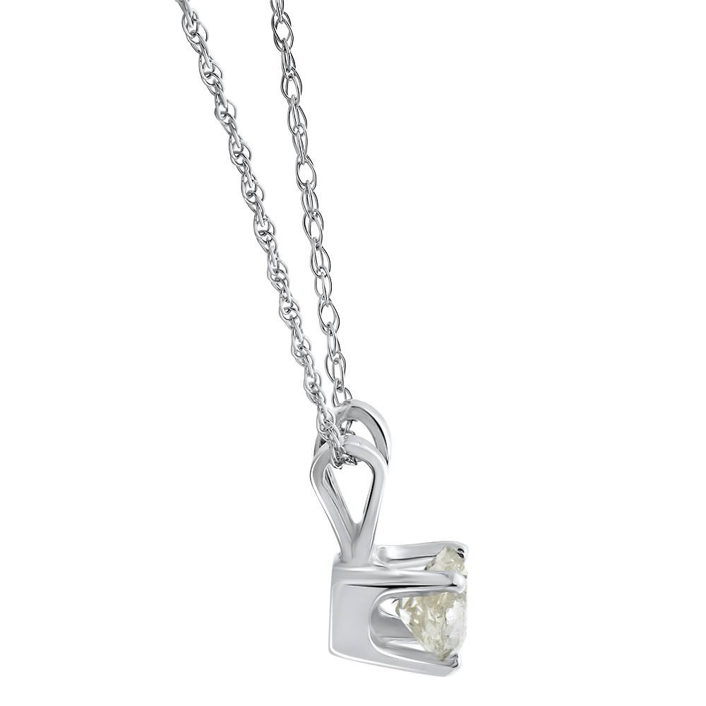 1/2Ct TW Diamond Solitaire Necklace Studs Set 14K White Gold Lab Grown (G-H, VS2-SI1)