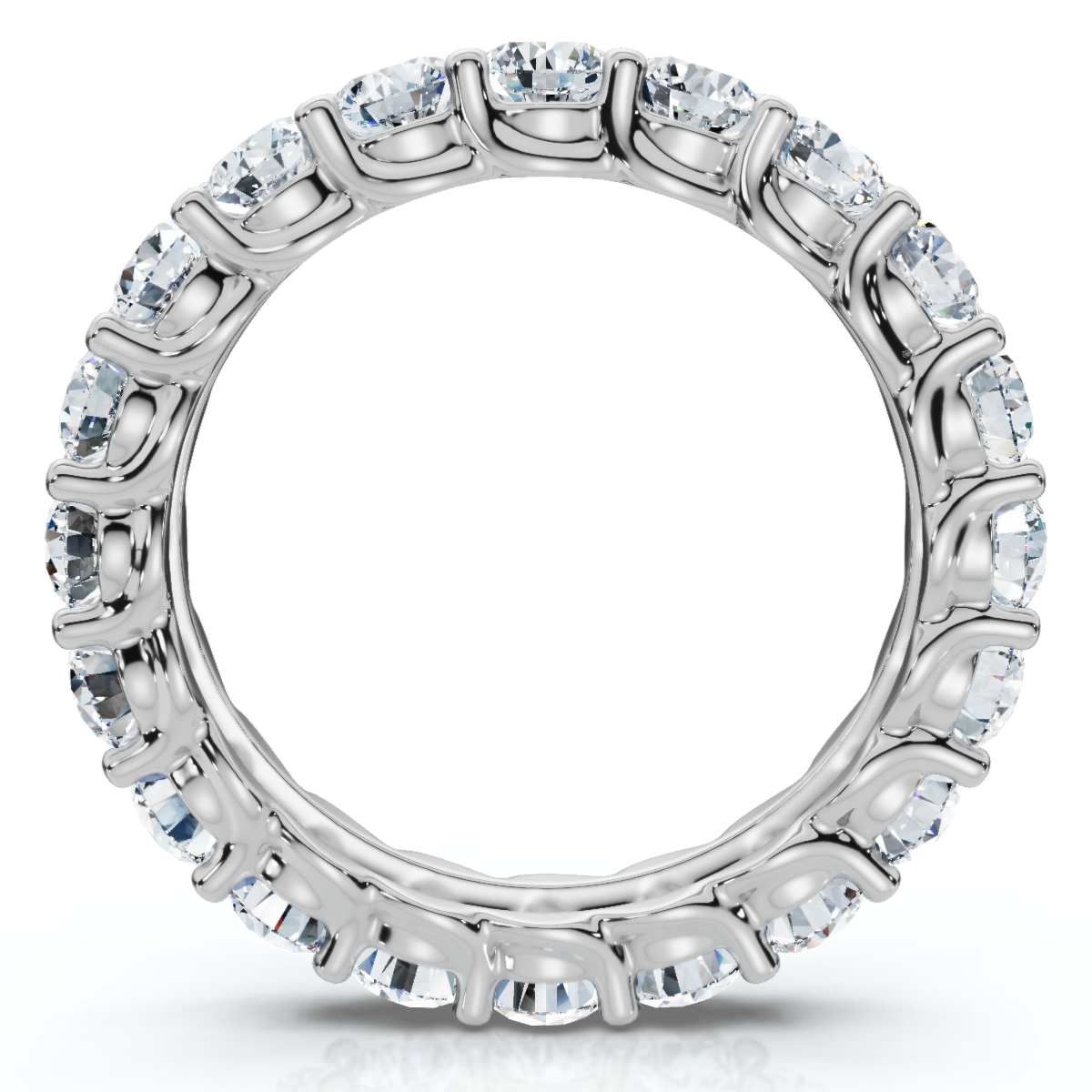 2 Ct Lab Created Moissanite Eternity Ring Womens Wedding Band 14k White Gold (G-H, VS)