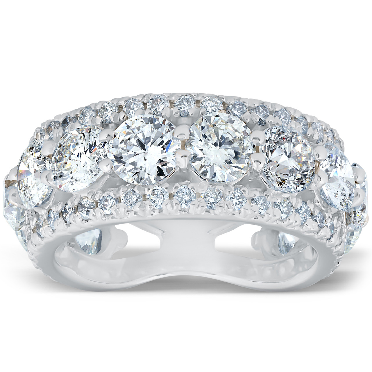 7 Ct Diamond 3/4 Eternity Ring 14k White Gold Womens Stackable Wedding Band (H-I, I1)