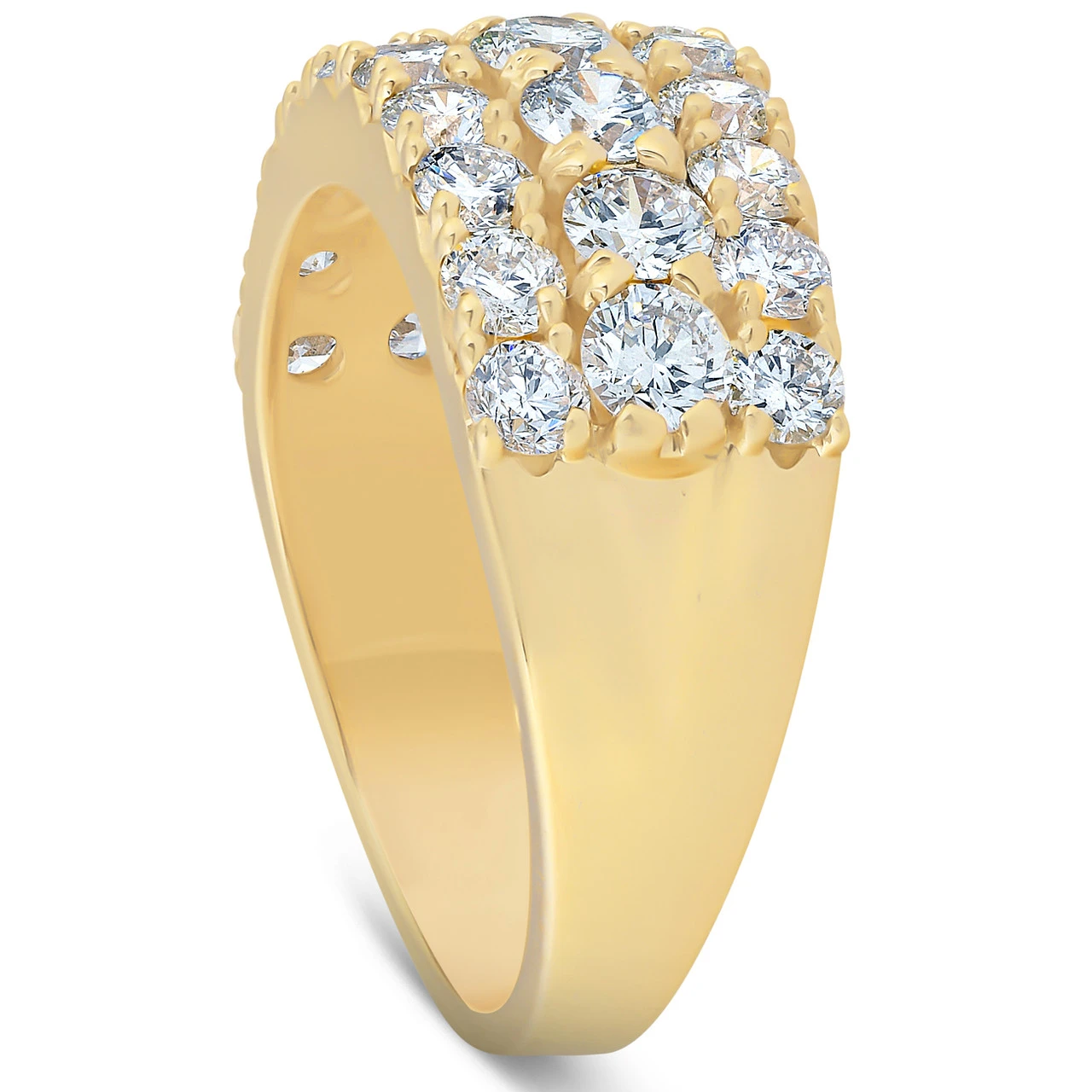 2 3/4 Ct Diamond Anniversary Ring EX3 Lab Grown 14k Yellow Gold (F-G, VS2-SI1)