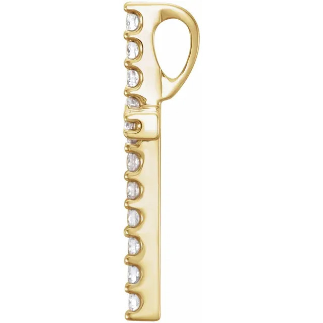 1/3Ct Diamond Cross Pendant Women's Necklace 18" 10k Yellow Gold 21mm Tall (G-H, I1)