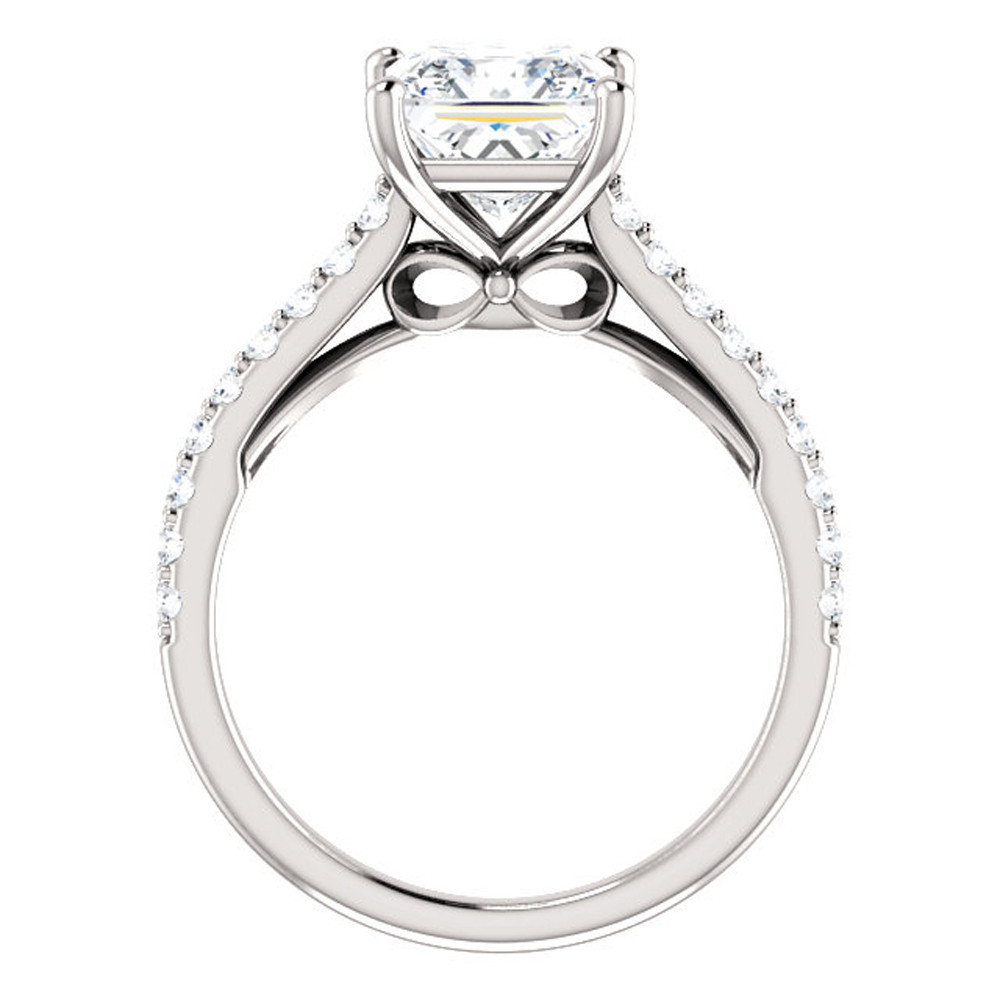 2 3/4 Ct Princess Cut Lab Grown Diamond Engagement Ring 14k White Gold (H-I, VS2-SI1)